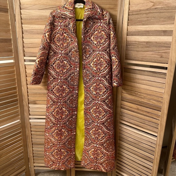 Rare Vintage Dynasty Quilted Floor Length Button Down Coat Size S - Picture 1 of 11